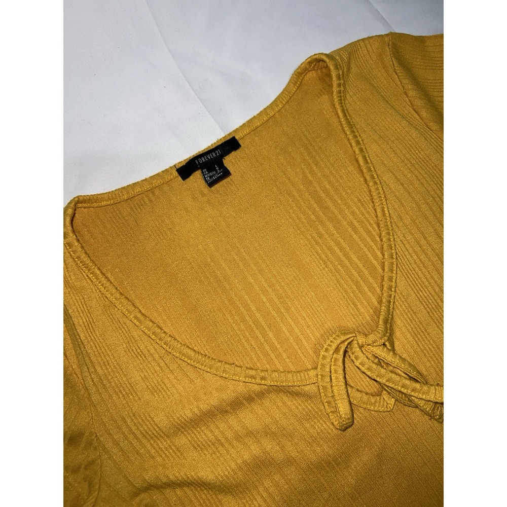 Forever 21 Gold Yellow Short Sleeve Top Size Large